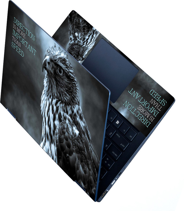 Anweshas Full Panel Laptop Skin For 15.6 inches Laptop - Krishna Green Feather Stretchable Vinyl - Easily Cover Corners Laptop Skin Compatible for 15.6 inch(Theme: Spiritual)