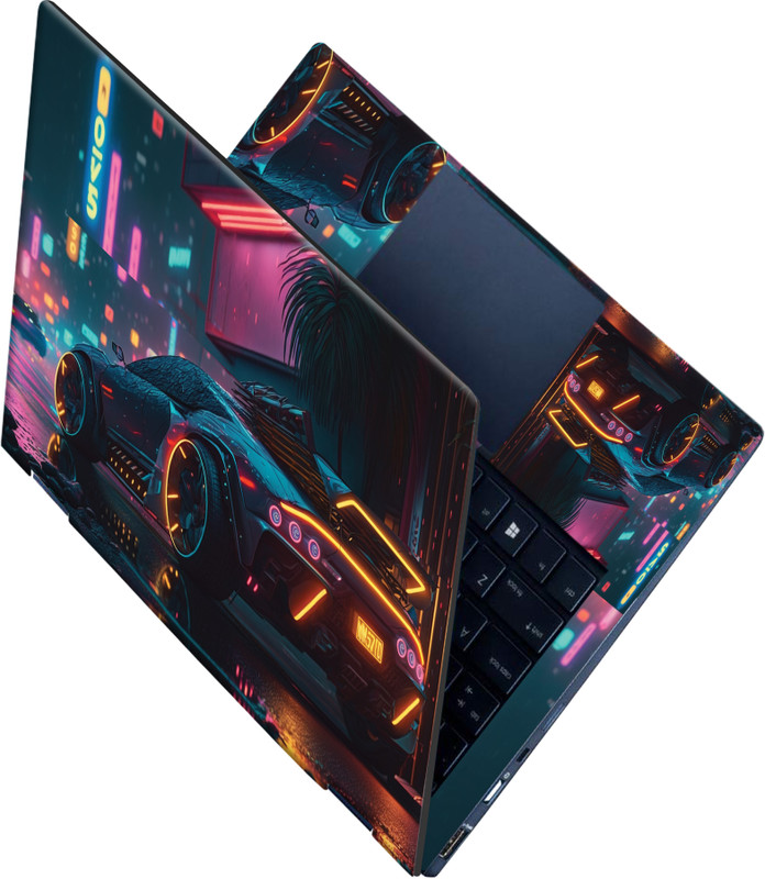 SCOTLON All Panel_Super sport car with neon lights_Premium Laptop Skin Vinyl Laptop Skin Compatible for 15.6 inch(Theme: Illustrations)