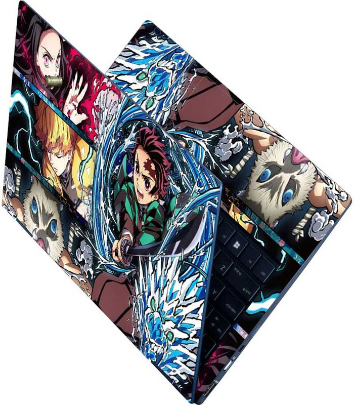 Flipkart SmartBuy Full Body Laptop Skin Sticker - Anime Demon Slayer DS1 Self Adhesive Vinyl Laptop Skin Compatible for 15.6 inch(Theme: Comics & Cartoons)