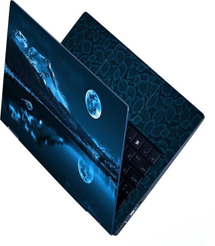 Techfit Full Body Laptop Skin Sticker For 14 to 15.6 inch Laptop - Left Right Blue Brain Self Adhesive Stretched Vinyl Laptop Skin Compatible for 15.6 inch(Theme: Illustrations)