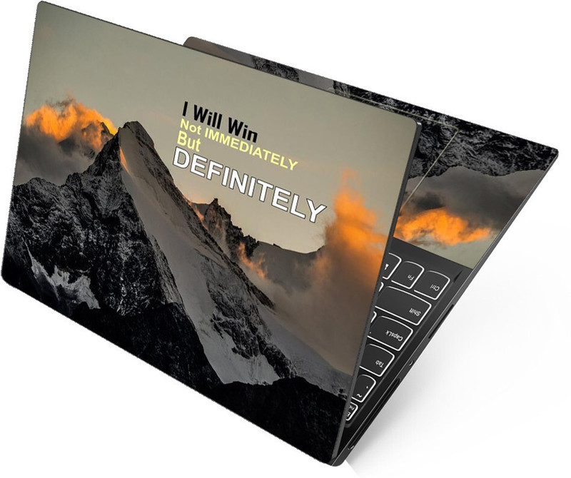 Anweshas HD Printed Full Panel Laptop Skin Sticker Vinyl Fits Size Upto 15 inches No Residue, Bubble Free, Waterproof - I Will Win Mountains Self Adhesive Vinyl Reusable Laptop Skin Compatible for 15.6 inch(Theme: NA)