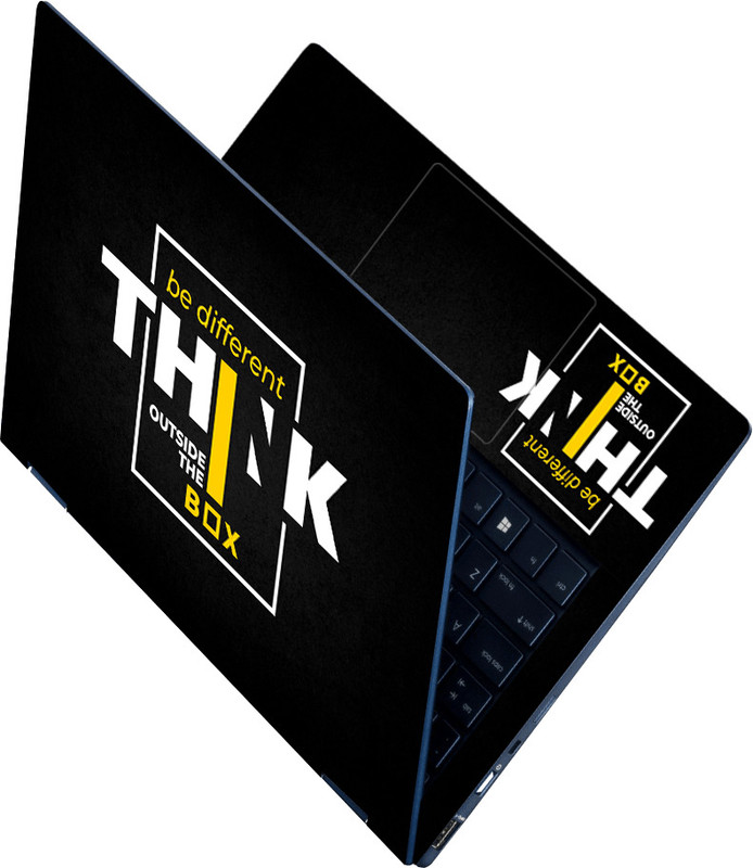Flipkart SmartBuy Full Body Laptop Skin Sticker - Life Begins Blue Brush Stroke Self Adhesive Vinyl Laptop Skin Compatible for 15.6 inch(Theme: NA)