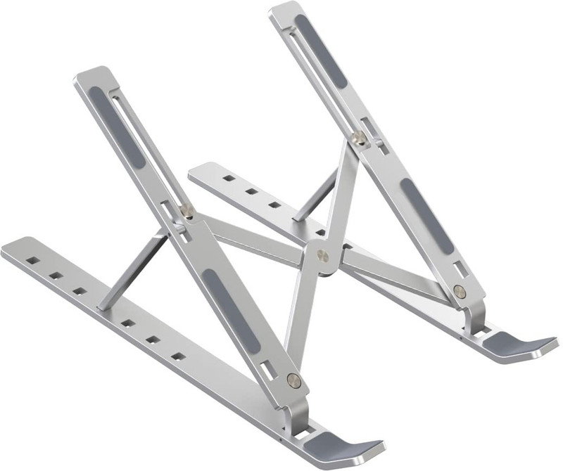 Qatalitic Portable Metal Frame Laptop Stand Holder, Multi Level Adjustable Aluminum Aluminium Desk Stand Laptop Stand with Adjustable Height Compatible with Universal Laptops(Silver)