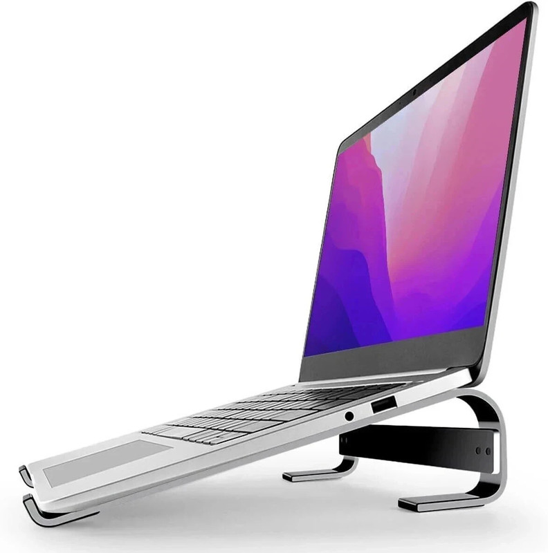 AMEXTRON Laptop Stand Ventilated Lapdesk holder Compatible with Tablets and Laptops Laptop Stand, Er Aluminum Computer Stand, Laptop Riser(upto 15.6 ") Aluminium Desk Stand Laptop Stand Compatible with 36 - 39cm Laptops(Black)