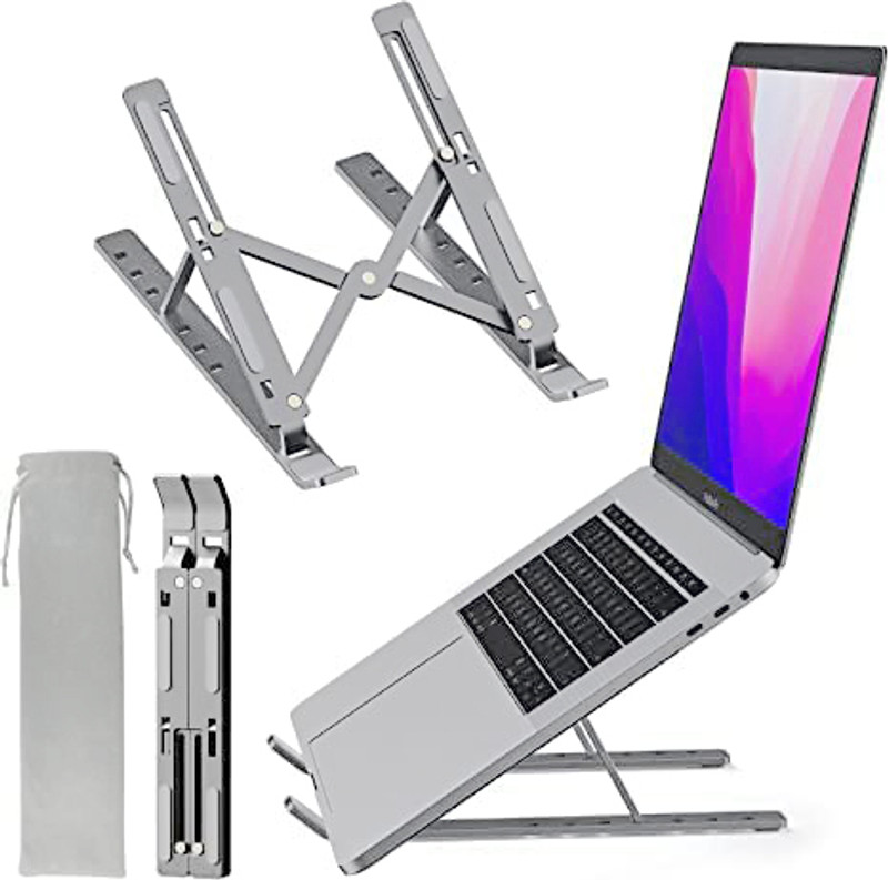 Flipkart SmartBuy Laptop Stand 7 Angles Adjustable Aluminum Portable Aluminium Desk Stand Laptop Stand with Adjustable Height Compatible with Universal Laptops(Black)