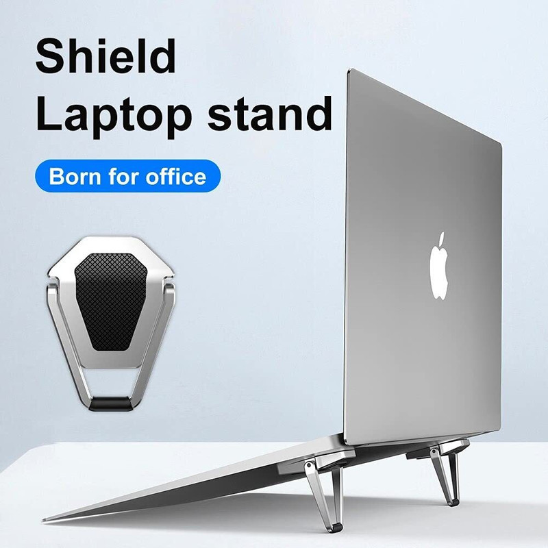 nextwave Mini Laptop Stand Foldable | Compact & Design Aluminum Anti-Slip base 4 IN 1 LAPTOP STAND + BOOK Stand + TAB STAND + MOBILE STAND Aluminium Floor and Desk Stand Rotatable Laptop Stand with Adjustable Height Compatible with Universal Laptops(Silver)
