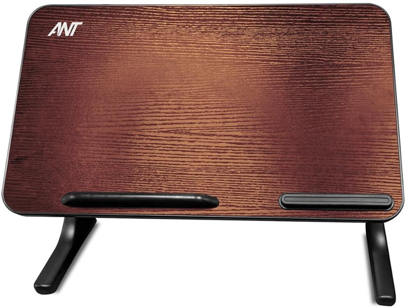Ant LapDesk25 Lapdesk25 Wooden, Steel Desk Stand Laptop Stand with Adjustable Height Compatible with Universal Laptops(Brown)