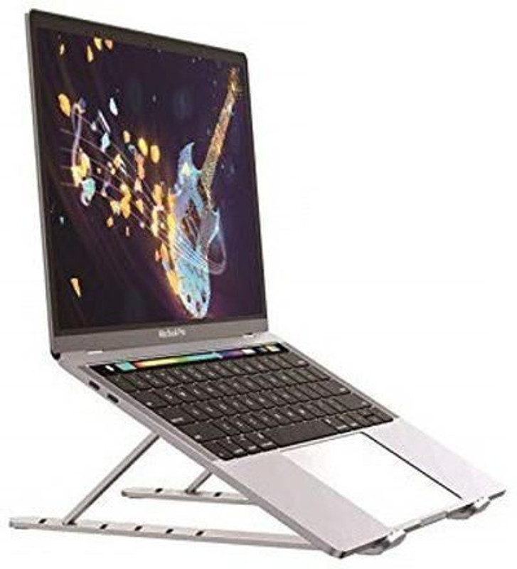 eRise Compatible with MacBook Air Pro, Lenovo, Dell, & More 10-15.6'inch Adjustable Aluminum Portable Aluminium Desk Stand Rotatable Laptop Stand with Adjustable Height Compatible with Universal Laptops(Silver)