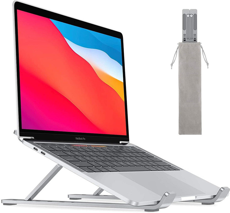Proclep LTS-1 Creative Folding Laptop Stand - Portable, Adjustable, and Ergonomic Aluminium Desk Stand Laptop Stand with Adjustable Height Compatible with Universal Laptops(Silver)