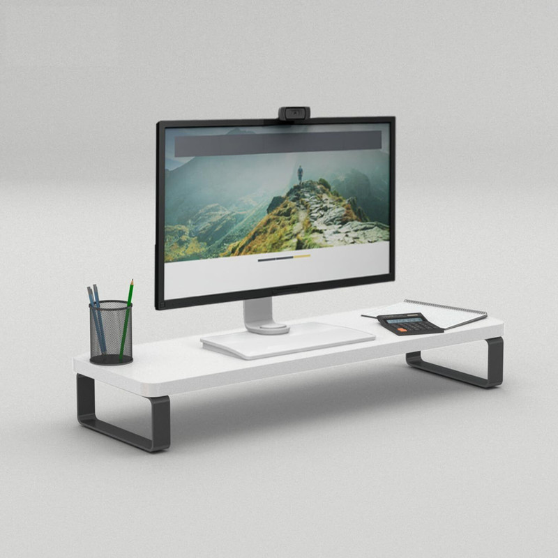craftovation CV-Monitor Stand-White Wooden Desk Stand Laptop Stand Compatible with Universal Laptops(White)