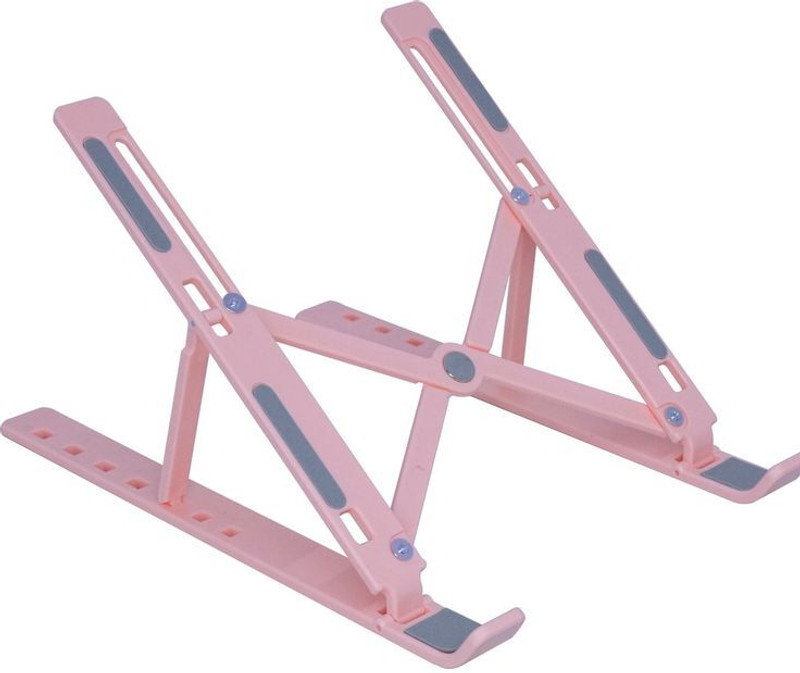 Offtrot 2 LP STAND COMBO2 Plastic Desk Stand Rotatable Laptop Stand Compatible with 26 - 35 cm Laptops(Pink, Silver)