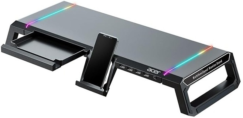 Acer ZC.A01SI.179 Aluminium Desk Stand Laptop Stand Compatible with Universal Laptops(Black)