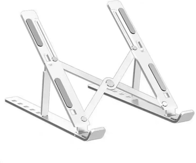 Golden Sand Aluminum Laptop Stand Silver G_Holder_Laptop_Flexi_Silver Aluminium Desk Stand Laptop Stand with Adjustable Height Compatible with Universal Laptops(Silver)
