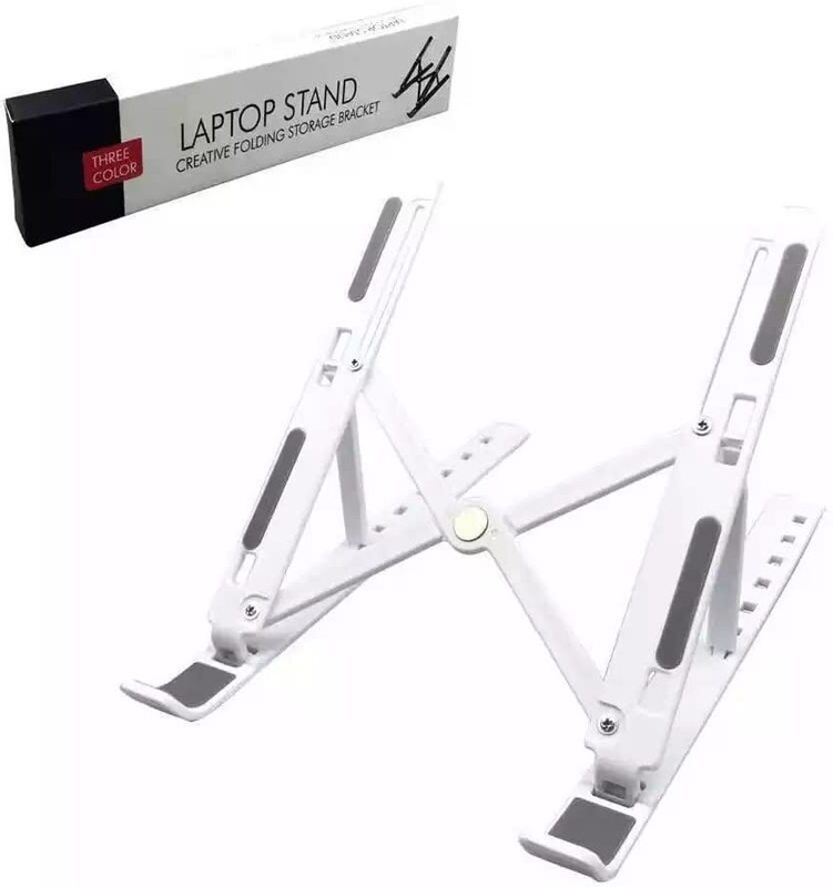 Flipkart SmartBuy Stainless Steel Laptop Stand Adjustable and Foldable Stainless Steel Desk Stand Rotatable Laptop Stand with Adjustable Height Compatible with Universal Laptops(Black)