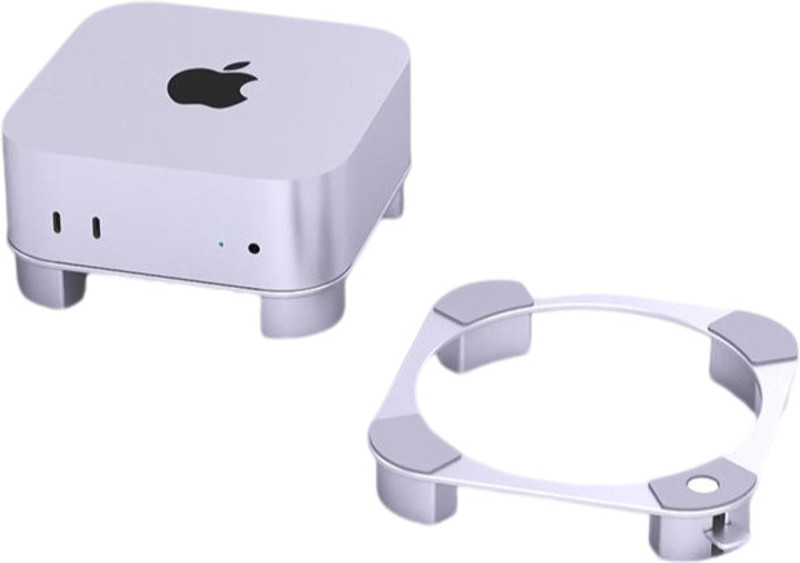 Zorbes Aluminum Stand for Mac Mini M4 and M4 Pro with Cooling and Anti Slip Base Aluminum Stand for Mini M4 Pro Aluminium Desk Stand Laptop Stand Compatible with Universal Laptops(Silver)