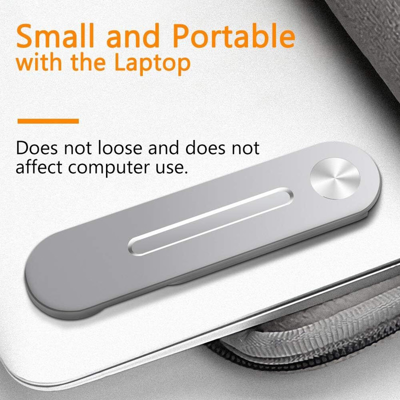 COSKIRA Laptop Side Mount Clip, clip Stand, Laptop Holder,Magnetic, Fits All Cell Phones 4-8 Inch, Slim Foldable Aluminium Desk Stand Rotatable Laptop Stand with Adjustable Height Compatible with 26 - 35 cm Laptops(Silver)