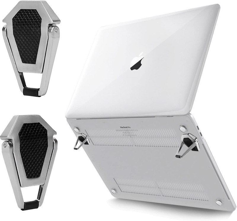 VDNSI Portable Invisible Laptop Riser Stand, Mini Aluminum Cooling Pad, Desk Stand Lightweight Laptop Desk Stand for MacBook, Lenovo, Dell, HP & Other Laptops Aluminium Desk Stand Laptop Stand with Adjustable Height Compatible with Universal Laptops(Silver)