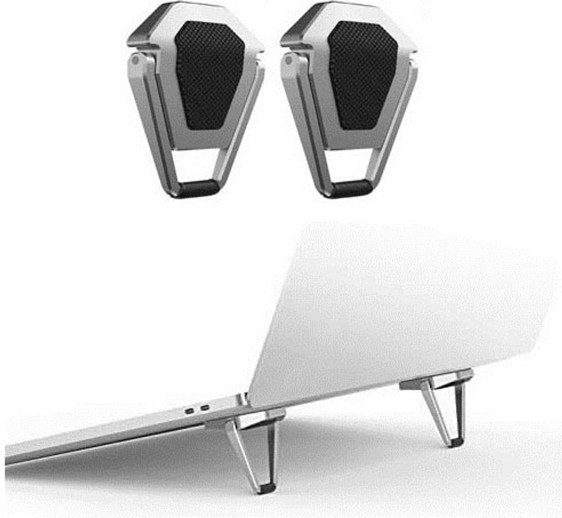 SOJUBA Laptop Desk Stand 2piecs Keyboard & Tablet Laptop Desk Stand Cooling Pad Floor&Desk Stand Rotatable Laptop Stand Non-Slip Base Table Risers Aluminium Floor and Desk Stand Rotatable Laptop Stand Compatible with Universal Laptops(Silver, Black)