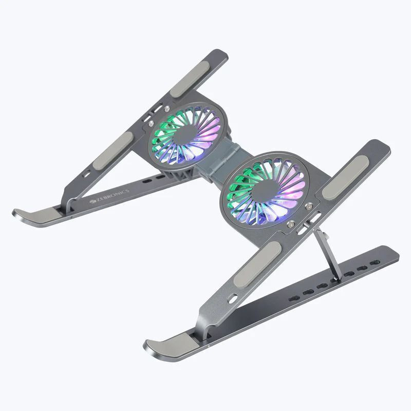 ZEBRONICS ZEB-NS6000 Laptop Stand Iron Desk Stand Laptop Stand with Adjustable Height Compatible with 40 - 44cm Laptops(Grey)