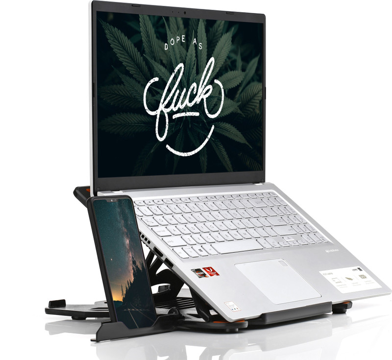 STRIFF Laptop Stand Adjustable Laptop Computer Stand Multi-Angle Stand Phone Stand Portable Foldable Laptop Riser Notebook Holder Stand Compatible for 9 to 15.6” Laptops Black(Black) Plastic Floor and Desk Stand Rotatable Laptop Stand with Adjustable Height Compatible with Universal Laptops(Black)