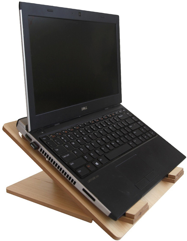 YIXT Laptop Stand 4816 Wooden Floor and Desk Stand Rotatable Laptop Stand with Adjustable Height Compatible with 40 - 44cm Laptops(Brown)