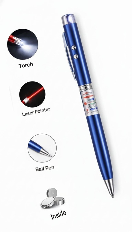 Ayan Multifunction 3-in-1 Laser LED Ballpoint Pen(632 nm, Red)