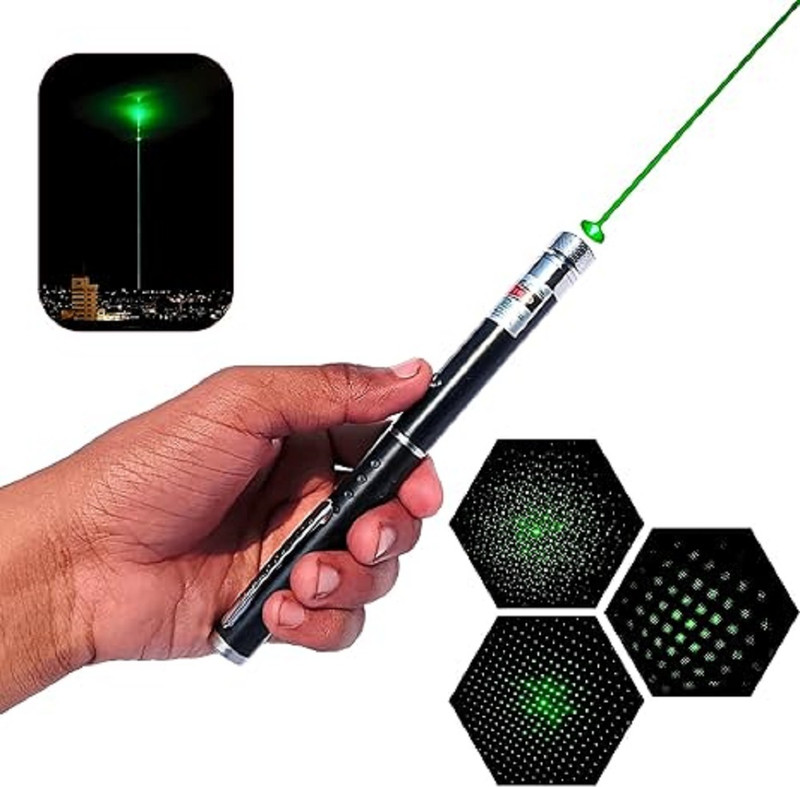 siddhanam High-Power Green Laser Pointer Pen with Adjustable Focus & Long Range Beam(532 nm, Green)