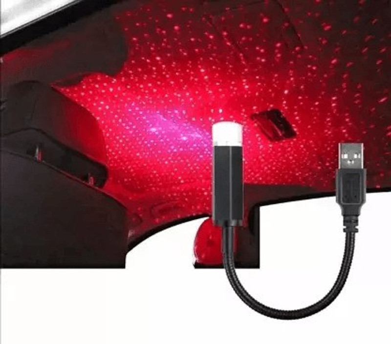 Great Gift Traderss Car Interior LED Decorative Light USB Ambient Roof Ceiling Star Laser Light(450 nm, Red)