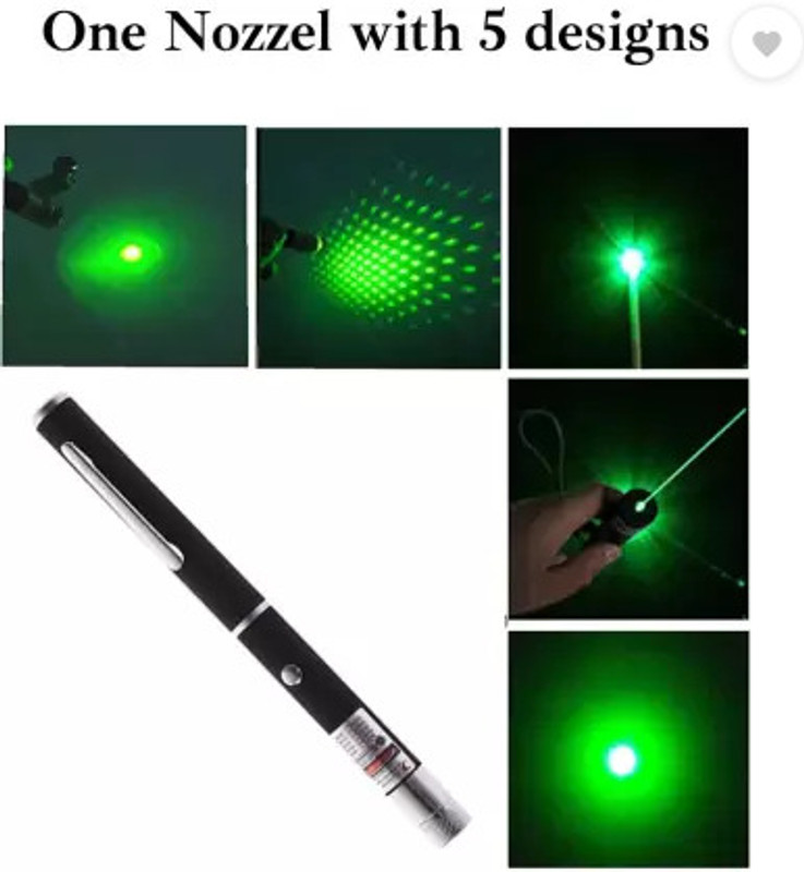 Aster Laser Light Disco Pointer Pen Beam with Adjustable Antena Cap(100 nm, Green)