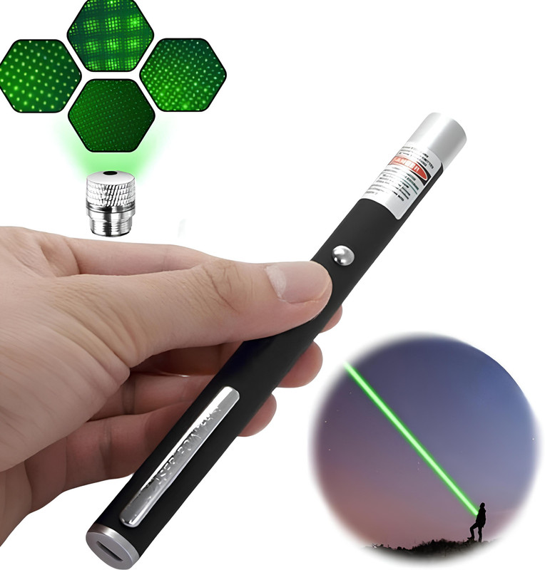 Cambly Standard Laser Light Pointer With Battery & Different Modes, 2000 Metres Range(510 nm, Green)