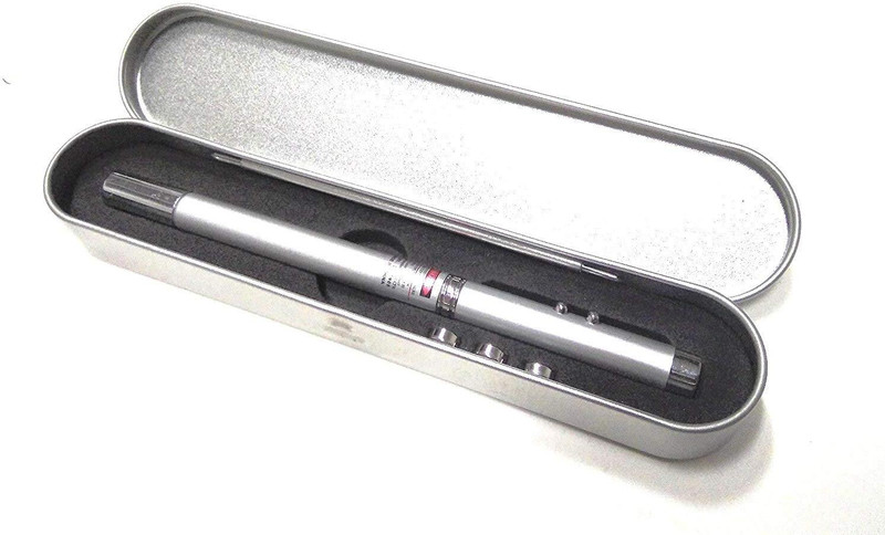 jazam 5 In 1 Multipurpose Gadget With Torch, Laser Pointer, Magnet,Pen In Gift Box(300 nm, Red)