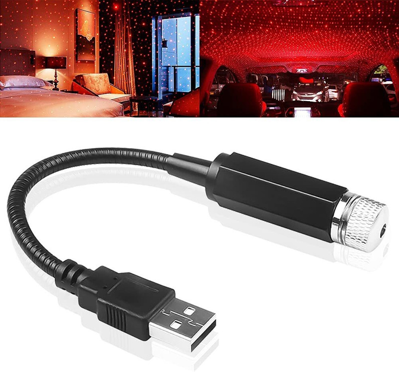 Akash International USB Night Star Light 2-in-1 Projection Changes Automatically Red(200 nm, Red)