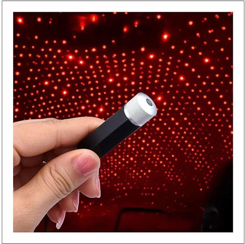 FOZZBEE Star Projector Lights usb Universal Fit All Cars for USB Disco Light/Night Light(400 nm, Red)