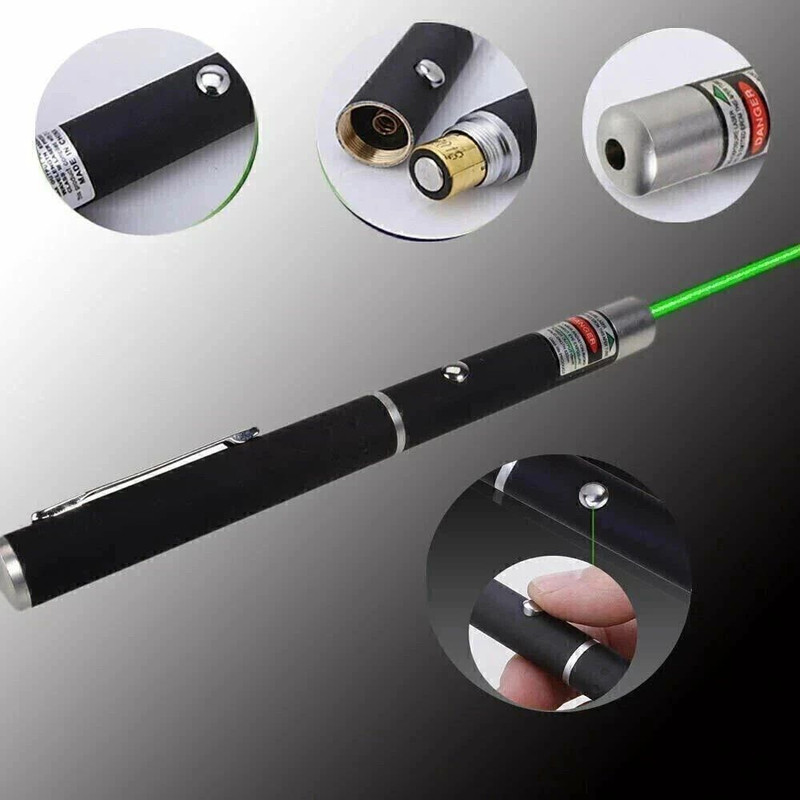 HXOSET HX - 5MW Teaching Pen, Green Laser Pointer, High Power Flashlight Beam Laser Pointer Laser Projector Pen(5 nm, GREEN)