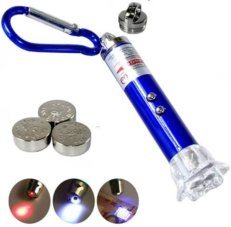 Red Champion 3 in 1 function, laser with LED and Carabiner(650 nm, Red, White, Bright)
