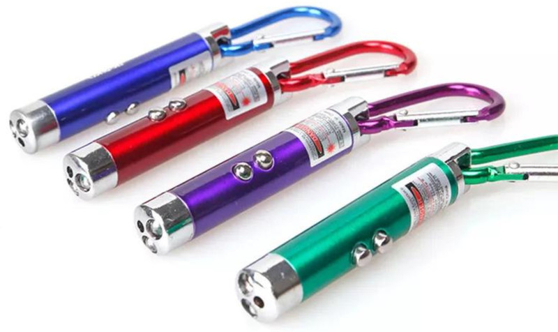 Sloies 3in1 Laser Pointe Torch with Emergency Hazard LED Light and Key Chain Hook(600 nm, MultiColour)