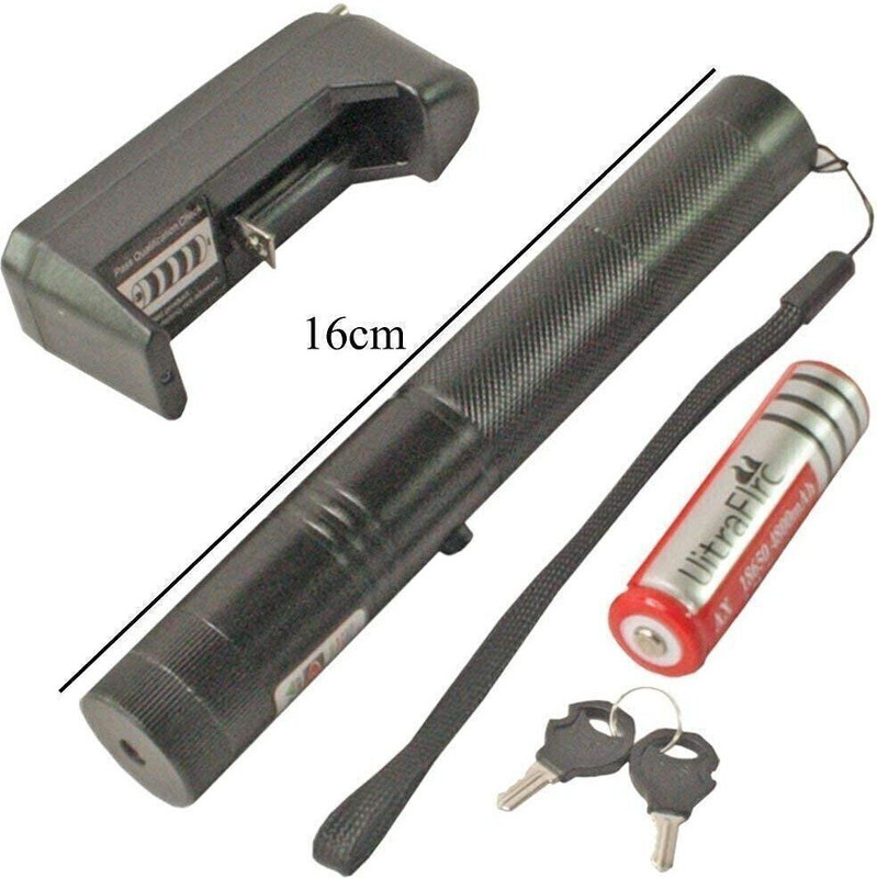 NextTech Green Disco Laser Pointer Pen – Rechargeable with Key Lock & Battery(900 nm, Green)