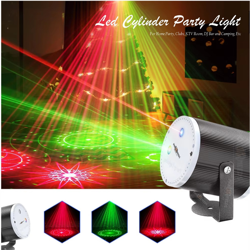 Pick Ur Needs Mini Cylinder DJ Disco Laser Light-16 Patterns & 4 Modes USB-Powered Party Light(50 nm, Laser 16D Light)