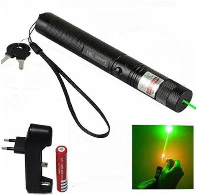 Dvija Collection |High Power Green Laser Torch with Key Lock | Rechargeable Laser Light |(532 nm, Green)
