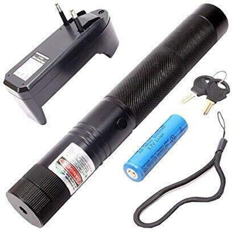 Asra Collections Metal 500Mw Black Rechargeable Green Laser Pointer Party Pen(0 nm, Green)