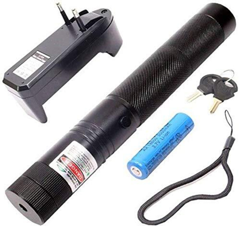TFG Rechargeable Green Laser Pointer Original 303 Laser Pointer Party Pen Disco Light with Star Head Adjustable Cap (Model 303) + Battery with Starry Lense,Battery , Charger & Safety Keys 303 Laser Pointer(532 nm, GREEN)