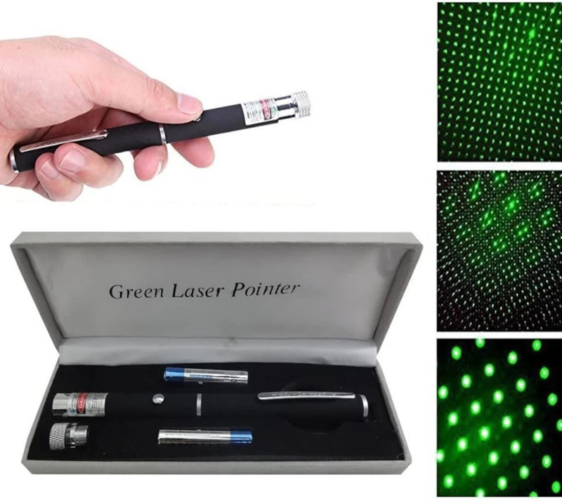 Kidzjoy Green Laser Presentation Pen with Extra Disco Light Effect Comb Design(100 nm, GREEN)