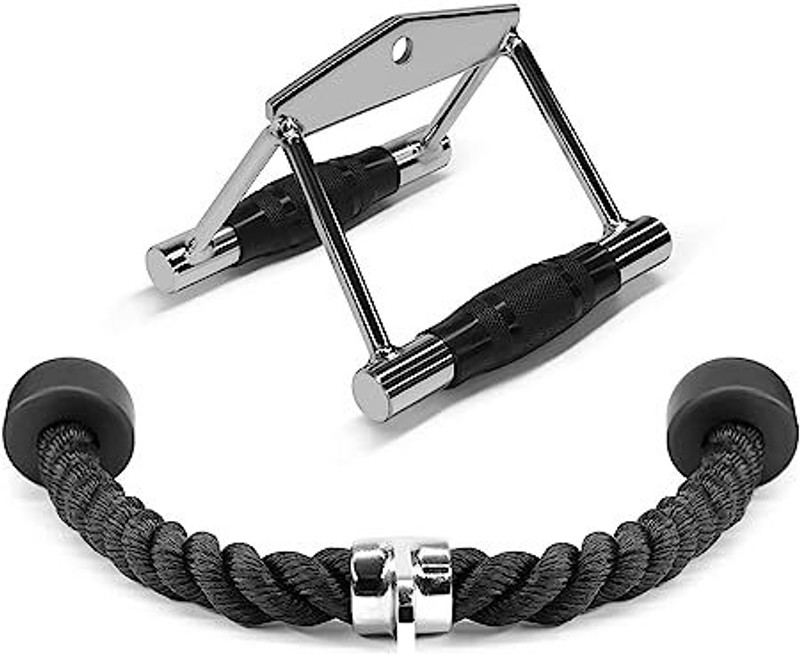Tonlight sports Solid Double D Row Handle Cable Attachment Anti Slip Handle tricep rope Lat Pulldown(70 kg)