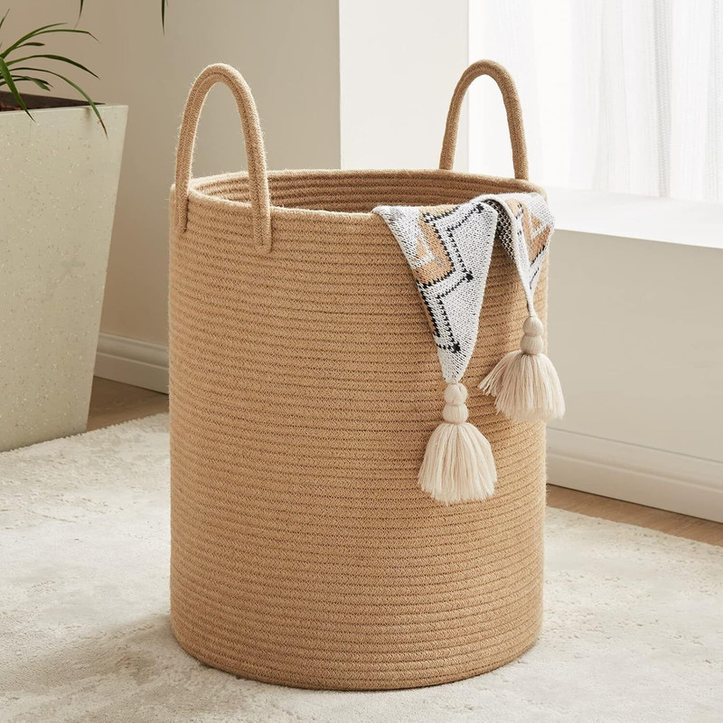 Bylal 40 L Beige Laundry Basket(Cotton)