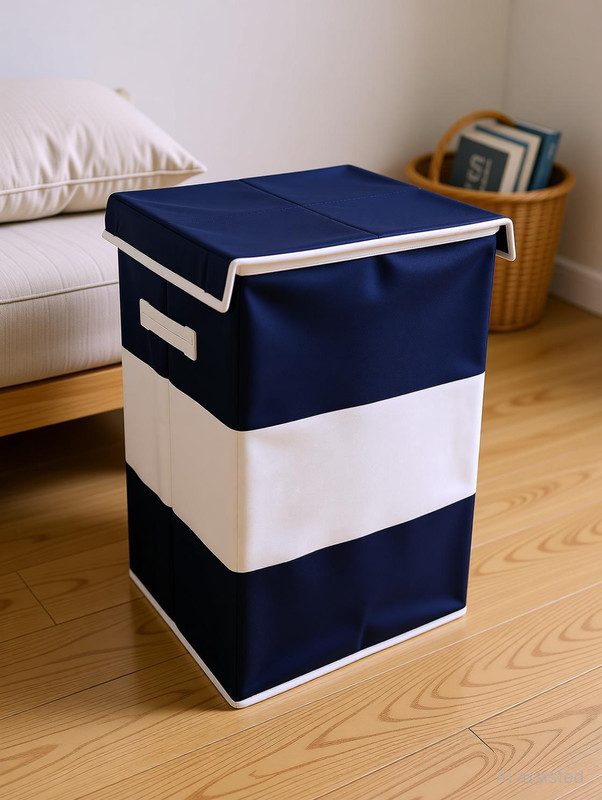 Wonstiar Polypropylene Premium 75L Foldable Laundry Basket with Lid for clothes, Kids' toys & Home Use Storage Basket(Pack of 1)