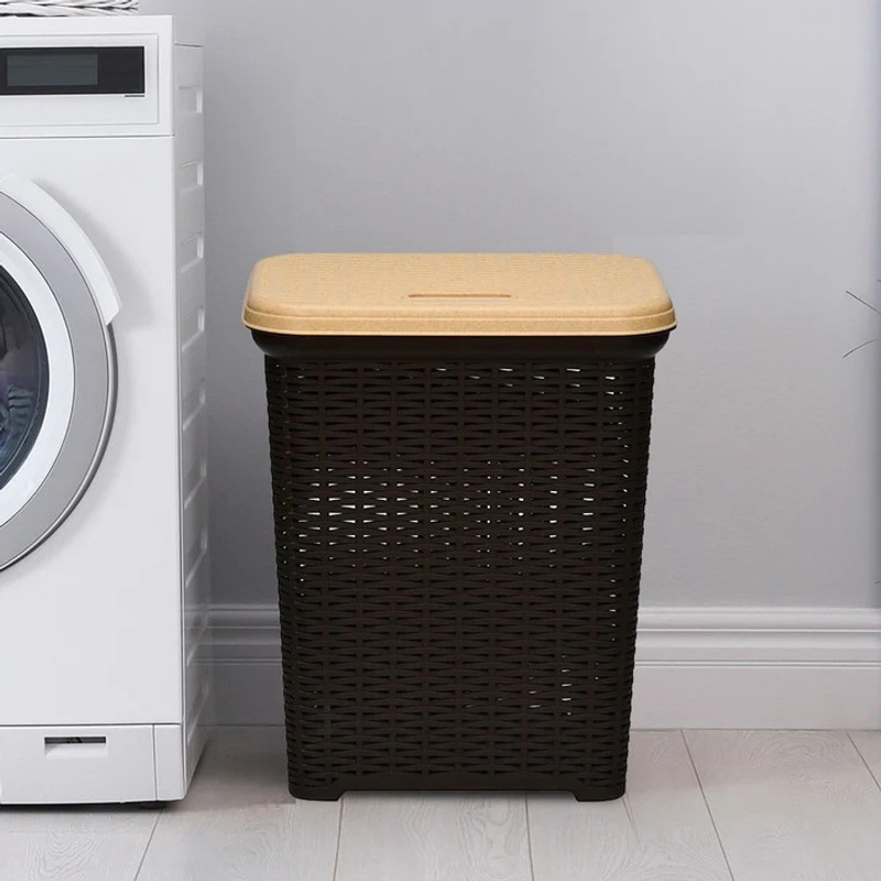 NAYASA 20 L Brown Laundry Basket(Plastic)
