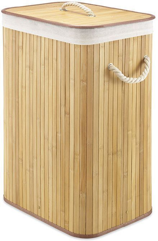 SHOPOGENIX 80 L Beige Laundry Basket(Bamboo)