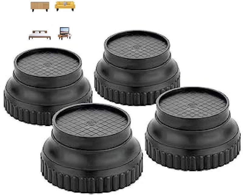 SIGNQ 4 Pieces Round Plastic Legs,Foot and Stand for Wardrobe, Sofa, (4Pc set) Laundry Trolley(Multicolor)