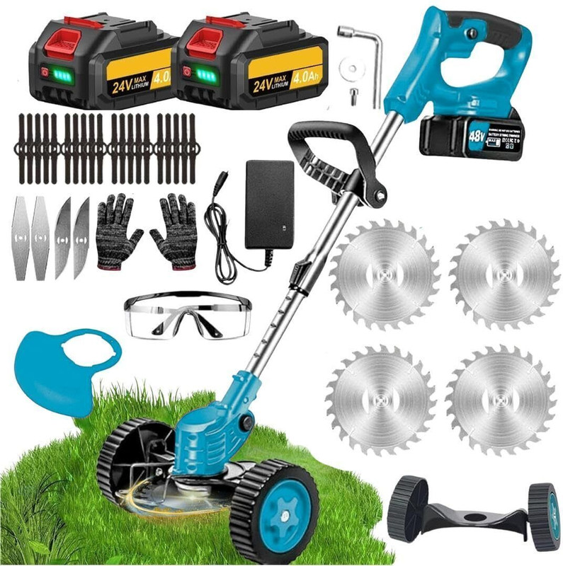Tazomi Electric Grass Cutter Machine for Garden, Lawn Mower & Weed Trimmer Electric Grass Cutter Machine for Garden, Lawn Mower & Weed Trimmer Battery & AC Adapter Push Lawn Mower(5.1 inch)