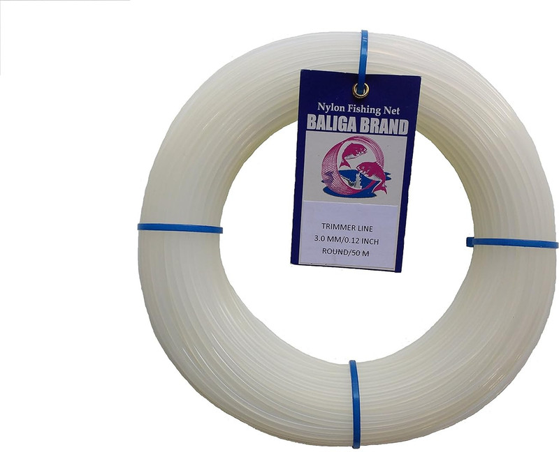 SHoRI 3MM ROUND NYLON TRIMMER LINE/ BRUSH CUTTER ROPE/50 METRE/NAT NAT (3mm) Manual Self Propelled Lawn Mower(10 inch)
